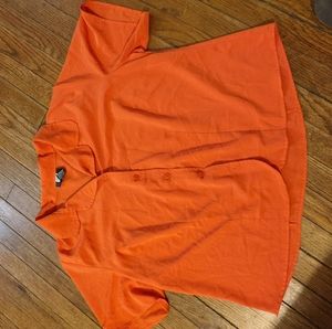 18W/20W Orange polyester collared blouse
